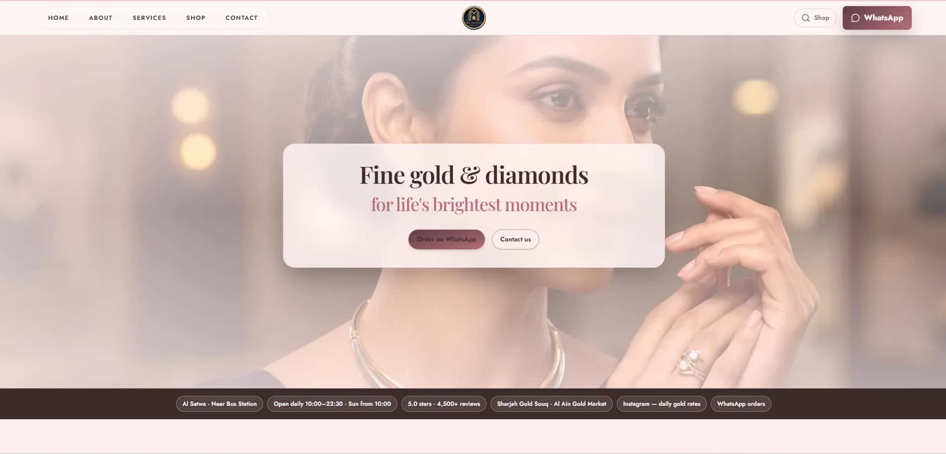 Almojah Jewellery — Premium Jewelry Showcase website preview