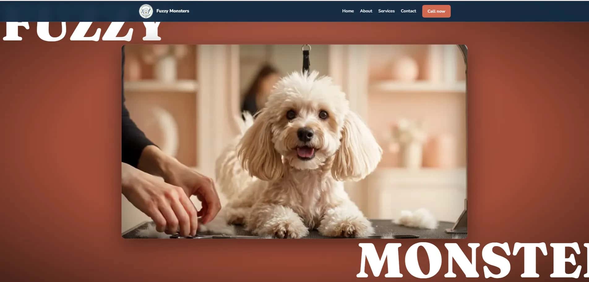 Fuzzy Monsters Pet Salon — Book-Ready Pet Care website preview