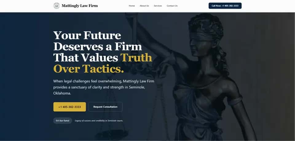Mattingly Law Firm — Truth Over Tactics website preview