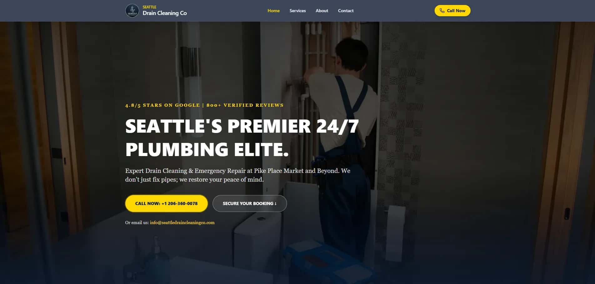 Seattle Drain Cleaning Co website preview