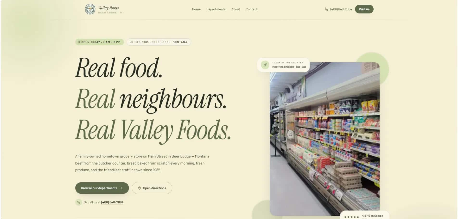 Valley Foods Grocery — Real Food. Real Neighbours. website preview