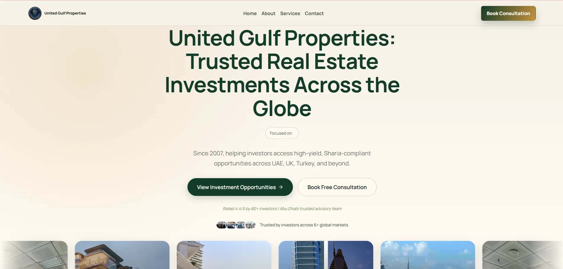 United Gulf Properties — Premium Global Real Estate Investments website preview